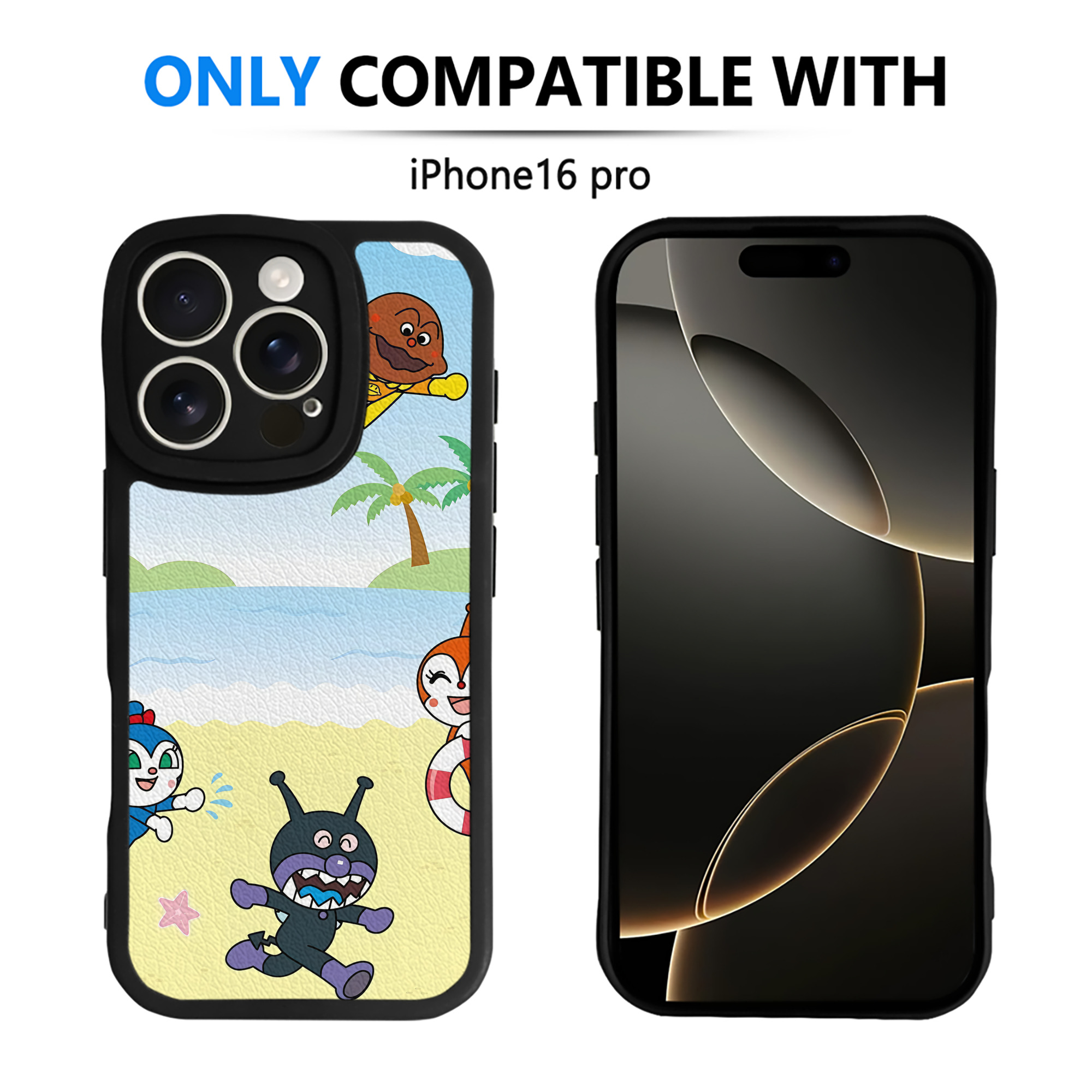 （画像用） アンパンマン Anpanman 【iPhone 16シリーズ対応】シリコンスマホケース（レザー調） 材質：シリコン